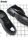 Men's Leather Shoes Size Head Leather Soft Anti-slip Driving Shoes Man Spring Leather Shoes 2023