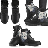 Women's Boots 202 1 Fall Winter Short Boots Large Size British Fashion Lace-up White Wolf Pattern Martin Boots Women's