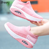 Women Casual Shoes Fashion Mesh Breathable Wedge Sneakers Lightweight Comfortable Air Cushion Loafers Tenis Fashion