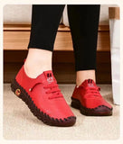 Breakj Handmade Stitching Large Size Student Shoes Female Flat Mother Single Shoe Casual