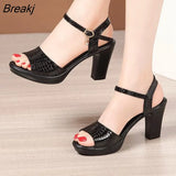 Sexy Peep Toe Ladies Summer Shoes For Dress Women Wedge Heel Sandals High Heel Woman 2023 New Female Platform