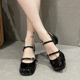 Sandals Mary Jane Shallow Mouth Comfort Shoes for Women Summer Heels Med Pointed Girls High Spring Retro Medium