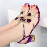 New Sandals Women's Summer Water Drill Shoes Fish Mouth Diamond-Encrusted Fashion Thick-Heeled