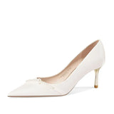 Women's Summer Footwear Bride Pumps Shoes for Woman 2023 Wedding Shoe on Heeled Pointed Toe Pearl Stilito High Heels Popular
