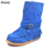 Women Tassel Winter Snow Boots Ladies Suede Ankle Boot Female Fashion Casual Shoes Comfort Footwear Plus Size 35-43