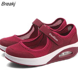 New Women's Light Fashion Breathable Mesh Wedge Heels Shoes Casual Shoes Mesh Outdoor Sports Running Designer