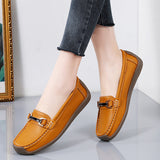 Size 44 Women Flats Genuine Leather Slip on Women's Loafers Spring and Autumn Moccasins Mother Shoes Casual Shoes for