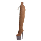 Peep Toe Boots Pole Dance Boots Stripper High Heels Women Sexy Show Shoes Party Club 20 CM Heels Platform ZIP Lace-Up