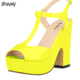 Women Platform Pumps Peep Toe High Heel Shoes Ladies Wedges Sandals Patent Leather Party Wedding