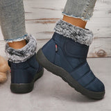 Non Slip Waterproof Snow Boots for Women Keep Warm Faux Fur Ankle Boots Woman Plus Size Winter Cotton Padded Shoes