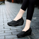 Women Plus Size 35-42 for Women 2024 Wedges Platform Sneakers Fashion Weave Hollow Ladies Loafers Slip-on Casual