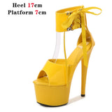 Color Shoes Stripper Heels Women Sandals Sexy Shoes Party Club Sandals 17 CM Platform High-heeled Wedding Shoes Pole