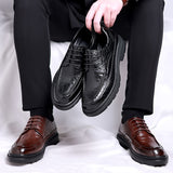 Men Casual Shoes lace up Male Dress Shoes Fashional Men Business Breathable Round Toe Men Casual Shoes outdoor Leather Shoes