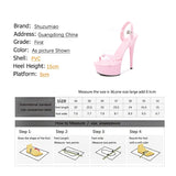 Pole Shoes Heel Luxury Brand Female Sandles Women Shoes Summer High Heels Platform Red Wedding Shoes Bride Cross