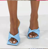 Open Toe Thin High Heel Slippers Women Candy Color Designer Ladies Shoes Sexy Formal Party Shoes Feminine Big