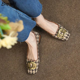 Square Toe Roman Shoes Women's Comfortable Fabric Shoes 2023 Summer New Style All-match Thick-heeled High-heeled