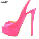 New 14CM Platform Super High Heels For Woman Sexy Open Toe Sandals Gladiator Party Dress Women Shoes Plus Size