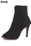 high heels women 2023 fashion lace up fish mouth thin heel sandals summer plus size stripper women