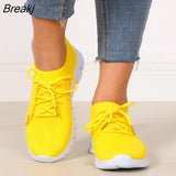 Women Sneakers Slip On Mesh Light Breathable Shoes Woman Walking Platform Comfortable Casual Fashion Female Lace Up Non Slip