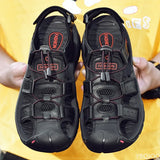 Men Sandals Genuine Leather Men Casual Shoes Outdoor Men Leather Sandals for Men Beach Shoes Roman Shoes Plus Size