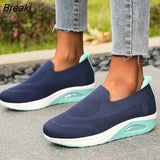 Women Sneakers Slip-On Spring Summer Cushioning Sports Shoes for Female Wine Red Comfortable Women's Loafers