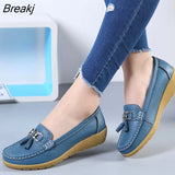 Women Flats Ballet Shoes Summer Genuine Leather Loafers Breathable Moccasins Women Boat Shoes Ballerina Ladies Casual