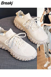 Women Footwear Black Athletic Ladies Shoes Sneakers Sports Lace Up High Top New Arrival 2023 with Free Shipping In Summer