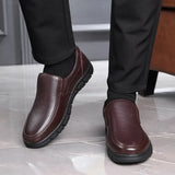 Winter Leather Casual Shoes for Men Loafers Luxury Brand Comfortable Warm Plush Moccasins Men's Dress Shoes Plus Size