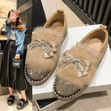 Ladies' Casual Shoes, Fashion, Low-Top Shoes, New Style Muffin Soles, Foot Covers, Hairy Single Shoes In Spring