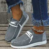 New Women Shoes Sneakers Knitted Mesh Dude Flats Large Size Ladies Slip on Mujer Zapatill Casual Summer Female