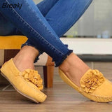 Women Shoes 2023 Handmade Ethnic Women Flats Leather Shoes Flat Flower Moccasins Soft Bottom Loafers Slip on Ladies Shoes