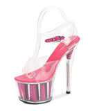 Tube Dancing Shoes High-heeled Shoes Sandals Thin-heeled 17cm Sexy Sequins Platform Hate Sky high-heeled Shoes