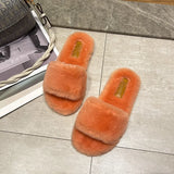 Breakj Slippers Women Wear Autumn And Winter Indoor Drag Flat Cotton Slippers 2024 New Plush Anti-Slip Home
