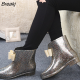 Boots Camellia Rain Boots Non-slip Water Shoes Fashion Rubber Shoes Short Tube Water Boots Cute Women's Boots Women