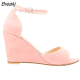 Women's Open Toe Ankle Strap Buckle Wedge High Heels Sandals Party Wedding Dress Ladies Sexy