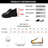 Lace Up Platform Oxford Shoes for Women 2023 Spring Autumn Chunky Heels Pumps Woman Black PU Leather Office Work