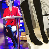 Faux Suede Slim Boots Sexy Over The Knee High Women Fashion Winter Thigh High Boots Shoes Woman Fashion Botas Mujer