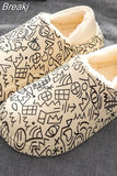Woman Flats Casual Female Sneakers Dress Winter Rome Short Plush PVC Cover Heel Basic Slipper Med with Slides Casual
