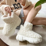 Plush Cotton Shoes Women Winter New Simple Fashionable Plush Warm Fashionable Snow Boots Thick Soled Casual