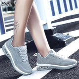 Spring Women Sneakers Red Black Fashion Korean Women Shoes Mesh Breathable Sneakers Air Cushion Casual Shoes Tenis
