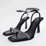 2024 Trend Rhinestone Sandals Women Platform Elegant Sandal Female Summer Sandles Bridal Shoes Open Toe