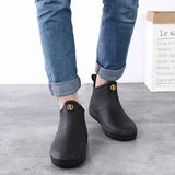 Fashion Men and Women Waterproof Short Rain Boots Non-slip Kitchen Water Shoes Thick-soled Fishing Rubber Shoes Size