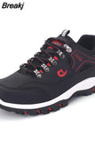 Men Shoes Summer Breathable Hiking Walking Sneakers Outdoor Ultralight Leather Slip-on Climbing Trekking