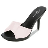 Brand Summer Slippers Women Mixed Colors PU Fine Heel 9cm Outside Sandal Platform Sexy Slipper Women Shoes Slides
