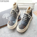 Matching Thick-Sole Big Head Doll Shoes Plus Velvet Women Boots Literary Retro Womens Short Boots Mori Girl Ankle