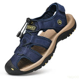 Men Sandals Genuine Leather Men Casual Shoes Outdoor Men Leather Sandals for Men Beach Shoes Roman Shoes Plus Size