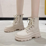 Boots Online Celebrity Thick-Soled Martin Boots Women's Trend Ins2024 Autumn And Winter New British Style Short Boots Large Size