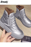 Woman Boots Flat Heel Luxury Designer Shoes Winter Footwear Plush Fashion 2023 Fur Rubber Ladies Casual Rome Fabric