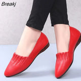 Women Loafers Genuine Leather Flats Heels Pointed Toe Soft Solid Sandals Platform Ladies Shoes Zapatos De