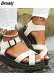 New Women's Summer Comfortable Shoes Fashion Open Toe Women's Sandals Platform Sandals Comfortable Buckle Women's